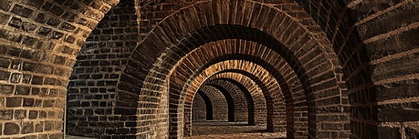 vaulted tunnels leading off into the distance